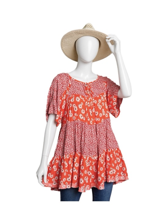 easel Tops - EASEL Floral pockets tunic blouse S M L